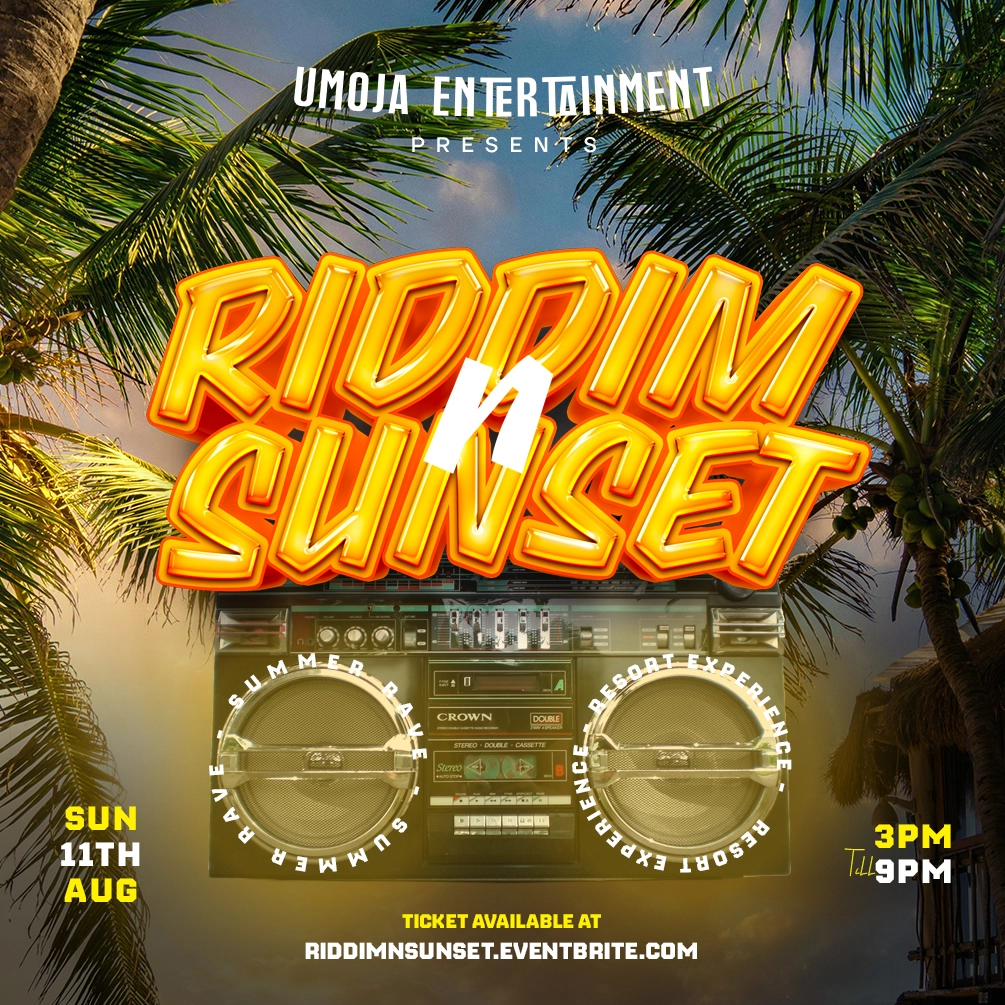 Riddim & Sunset August 2024 Flyer