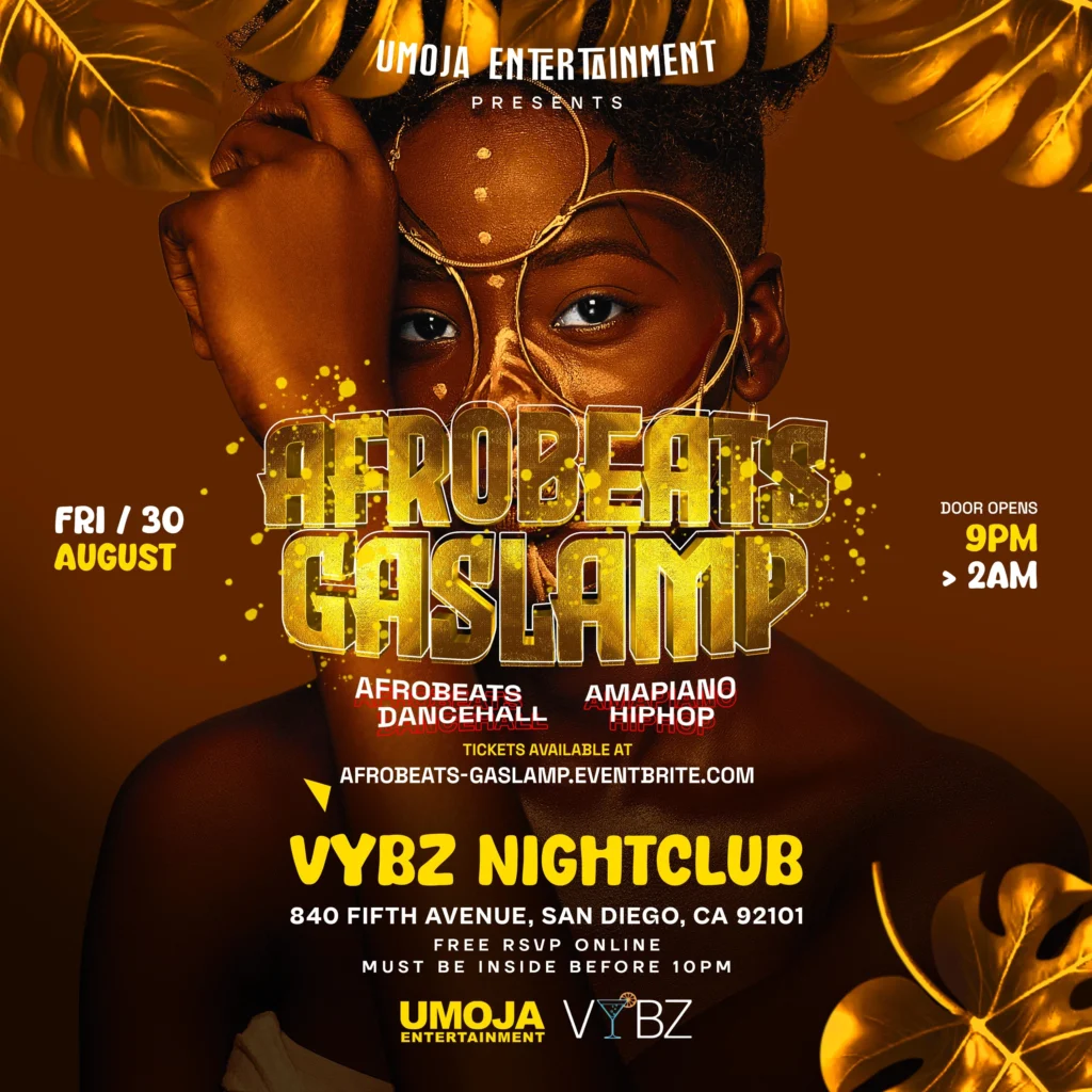 Afrobeats Gaslamp August 2024 Flyer